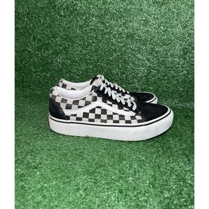 Vans Old Skool Stackform Women Size 8.5 Checkerboard Black White Shoes Sneakers